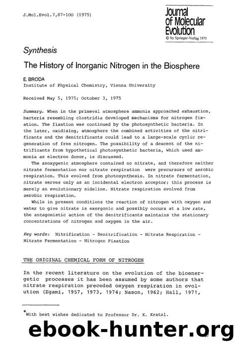 The history of inorganic nitrogen in the biosphere by Unknown