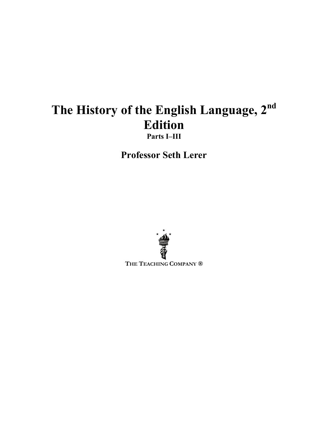 The history of the English language by Lerer Seth