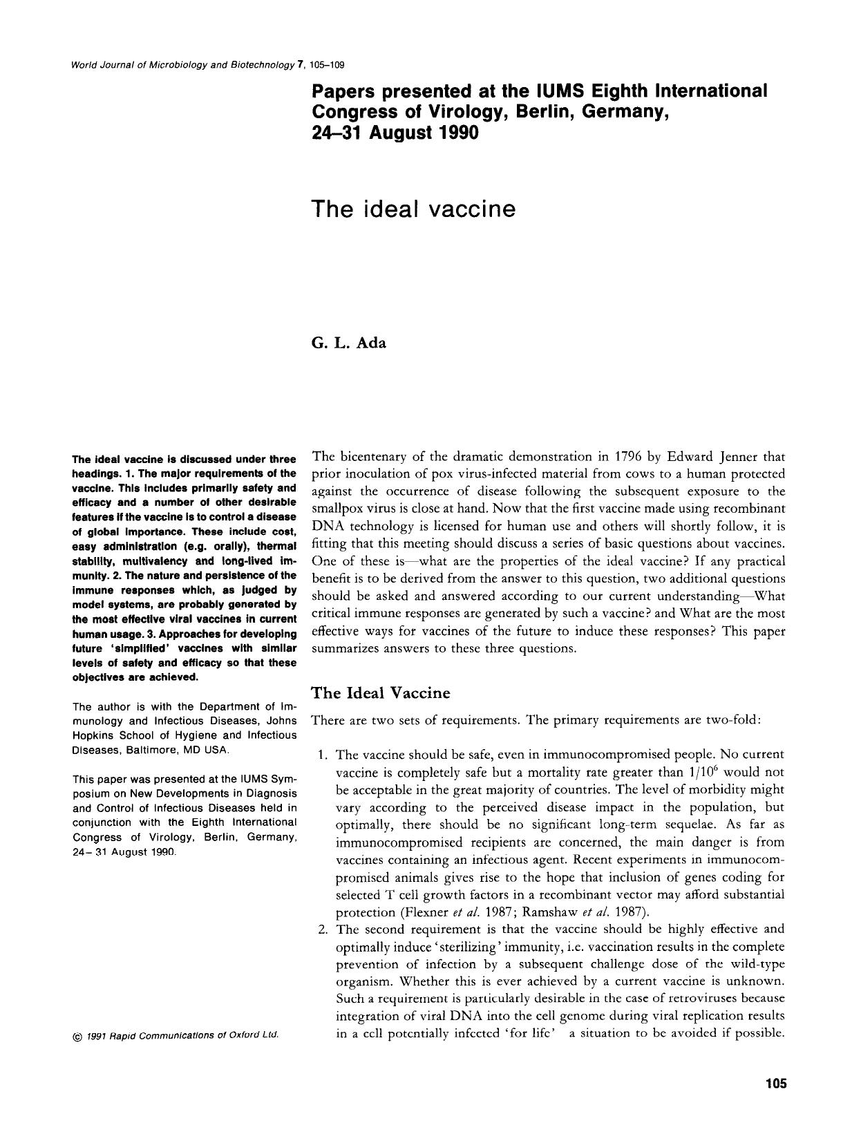 The ideal vaccine by Unknown