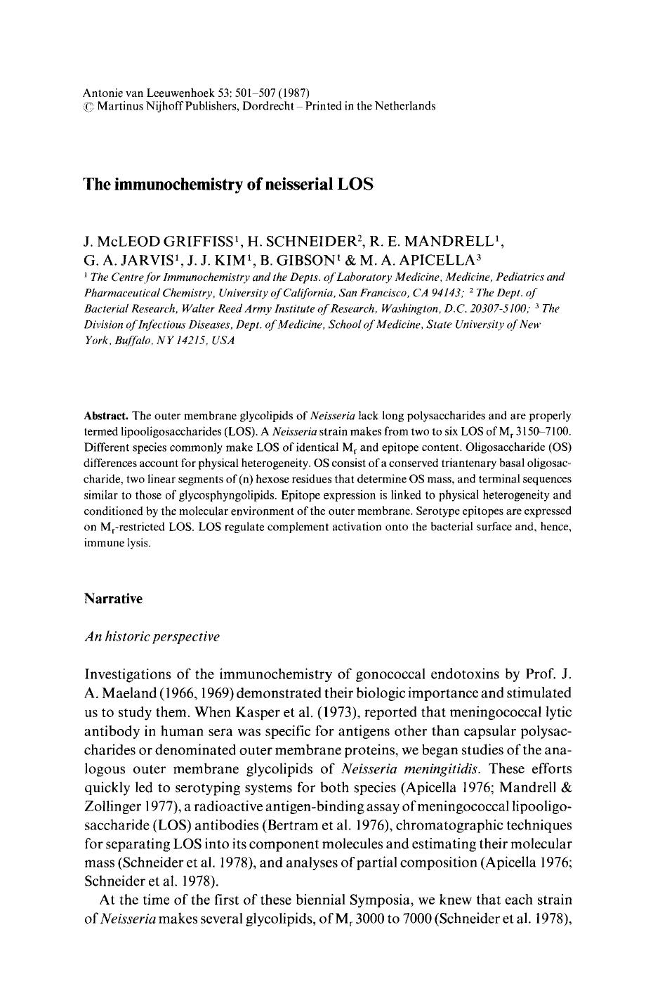 The immunochemistry of neisserial LOS by Unknown