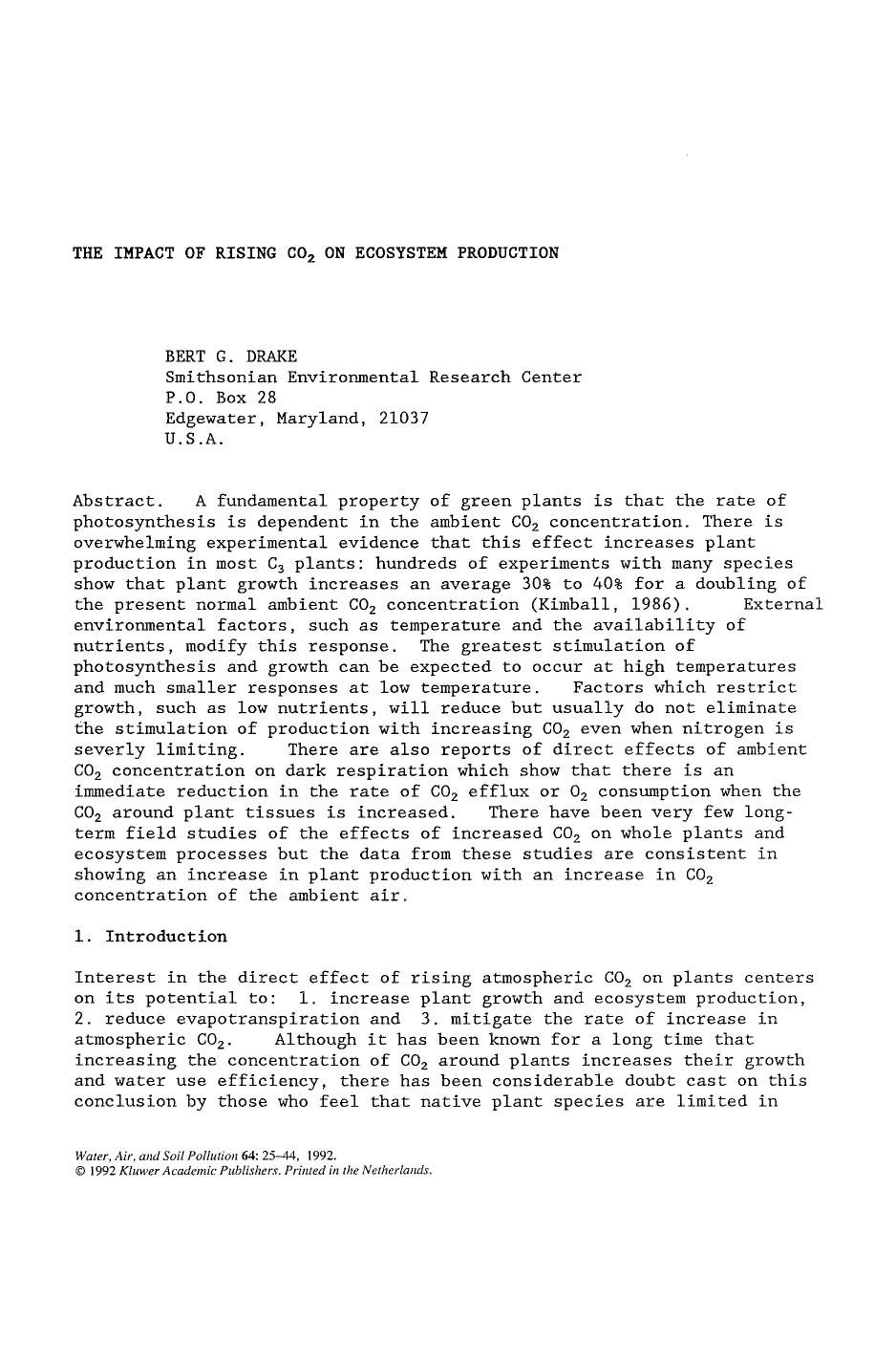 The impact of rising CO<Subscript>2<Subscript> on ecosystem production by Unknown
