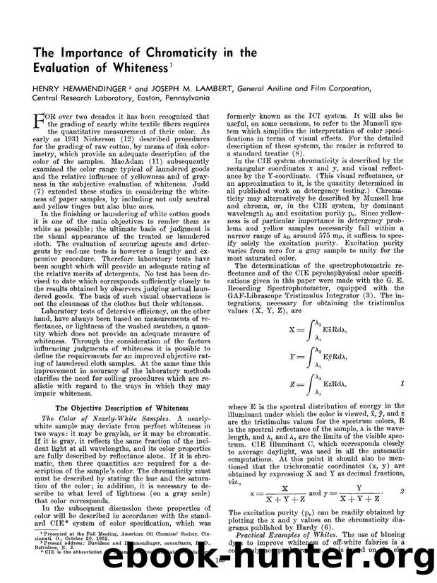 The importance of chromaticity in the evaluation of whiteness by Unknown