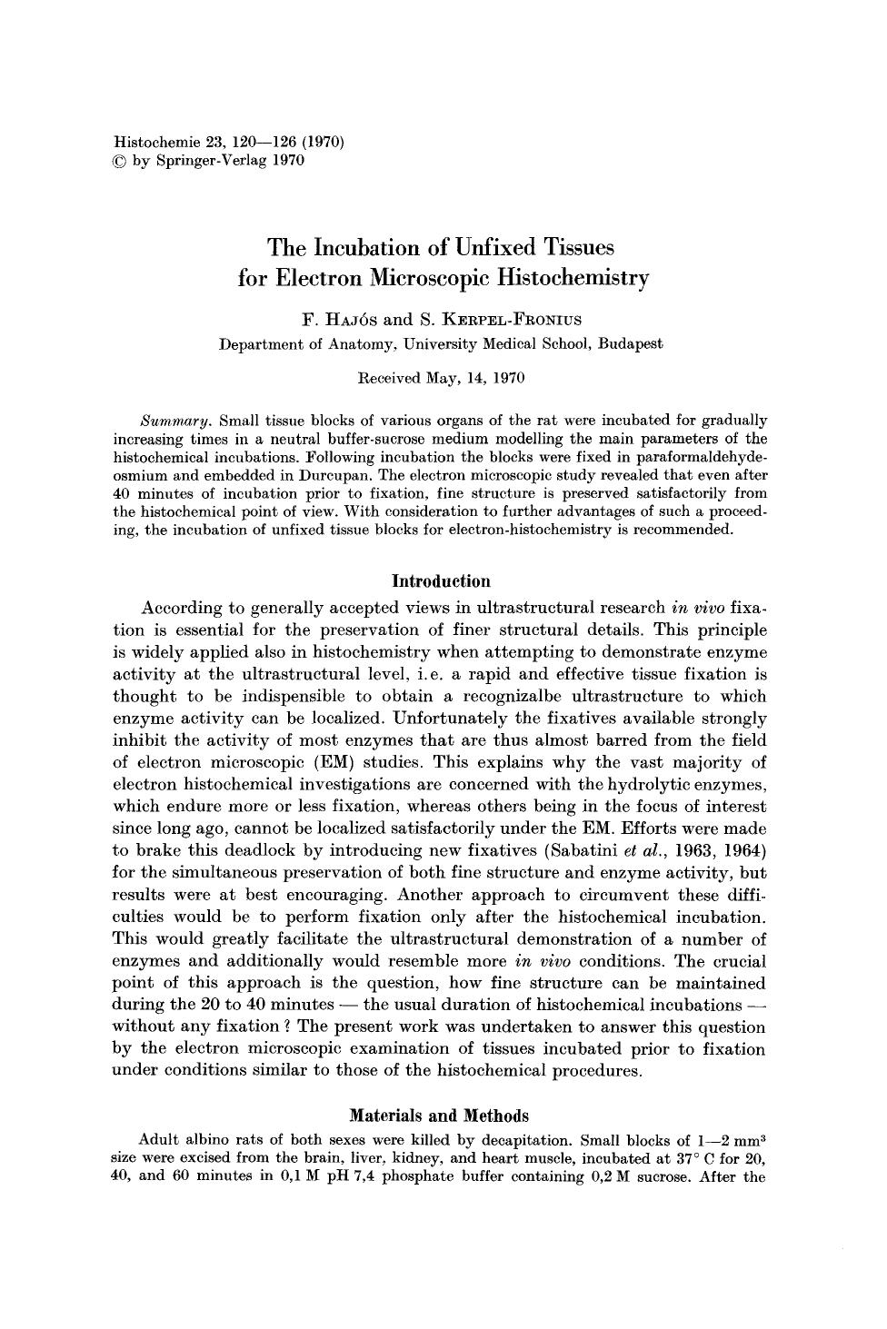 The incubation of unfixed tissues for electron microscopic histochemistry by Unknown
