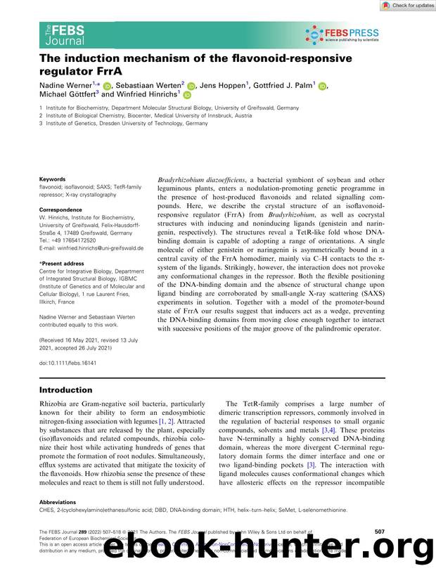 The induction mechanism of the flavonoidâresponsive regulator FrrA by Unknown