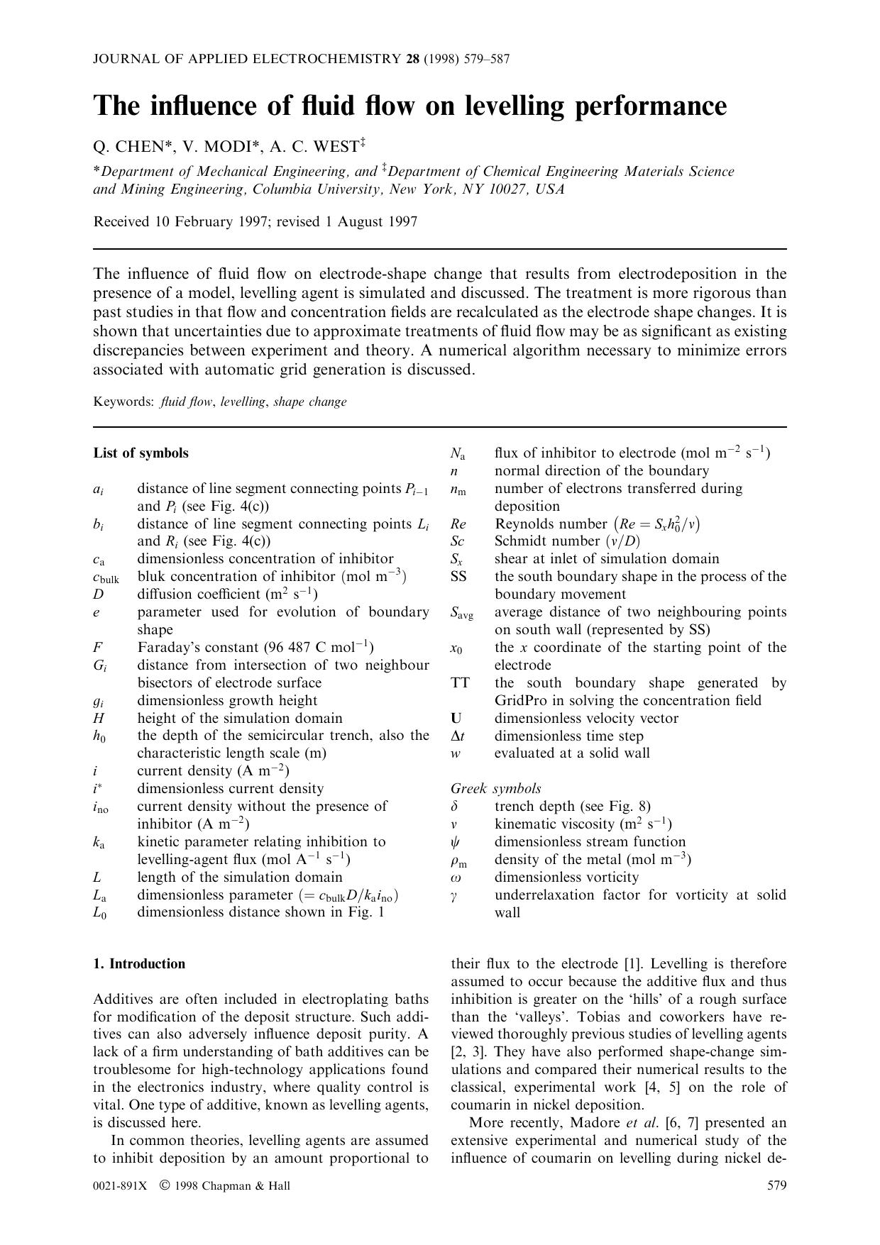 The influence of fluid flow on levelling performance by Unknown