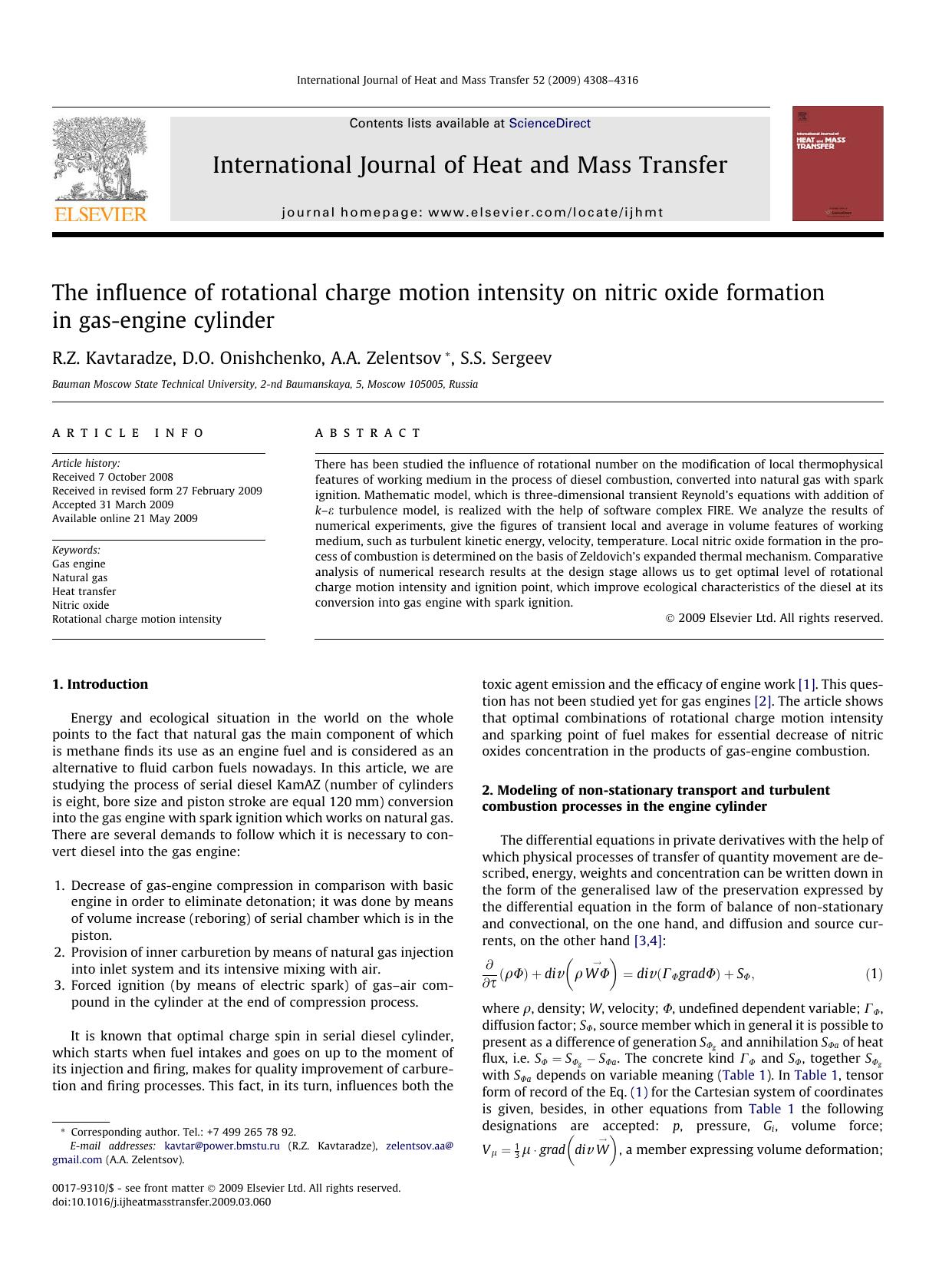 The influence of rotational charge motion intensity on nitric oxide formation in gas-engine cylinder by R.Z. Kavtaradze; D.O. Onishchenko; A.A. Zelentsov; S.S. Sergeev