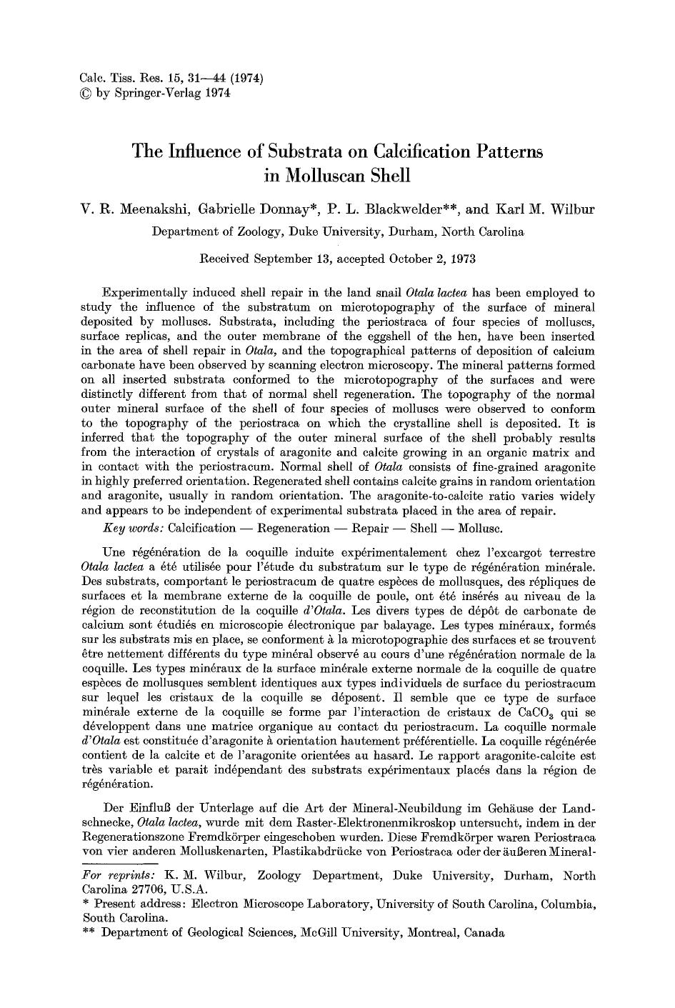 The influence of substrata on calcification patterns in molluscan shell by Unknown