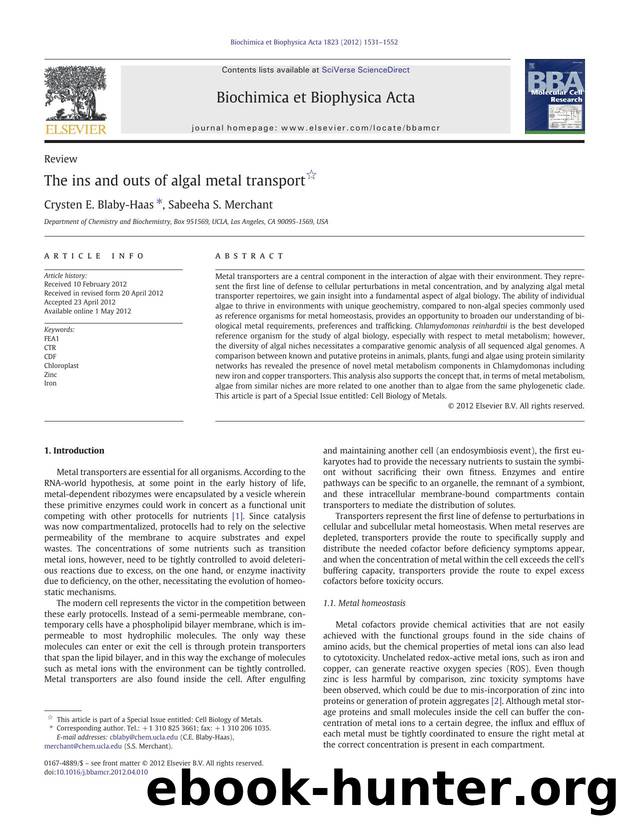 The ins and outs of algal metal transport by Crysten E. Blaby-Haas & Sabeeha S. Merchant