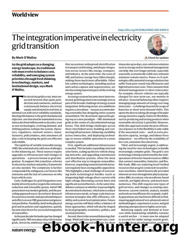 The integration imperative in electricity grid transition by Mark O’Malley