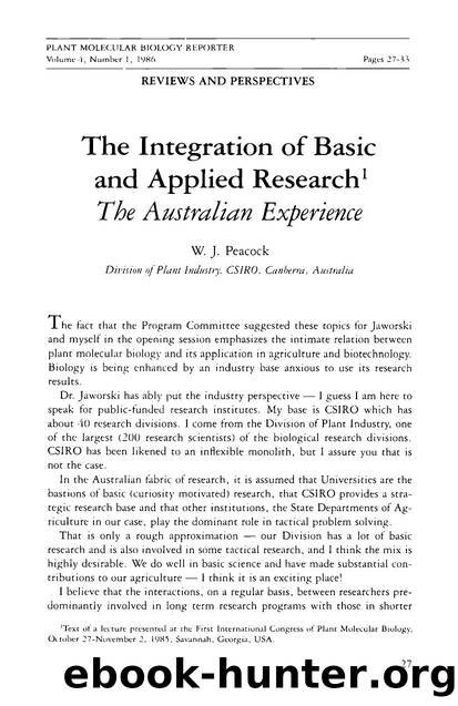 The integration of basic and applied research by Unknown