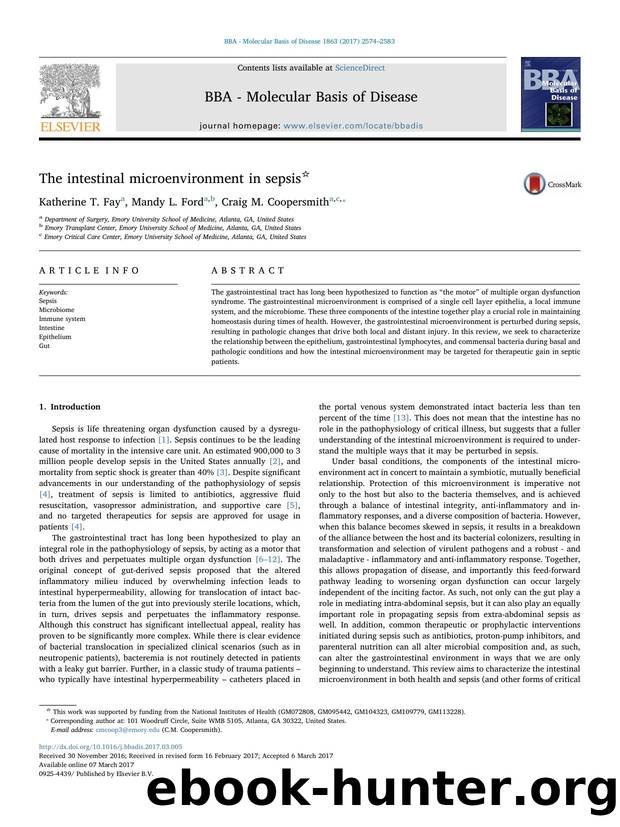 The intestinal microenvironment in sepsis by Katherine T. Fay & Mandy L. Ford & Craig M. Coopersmith