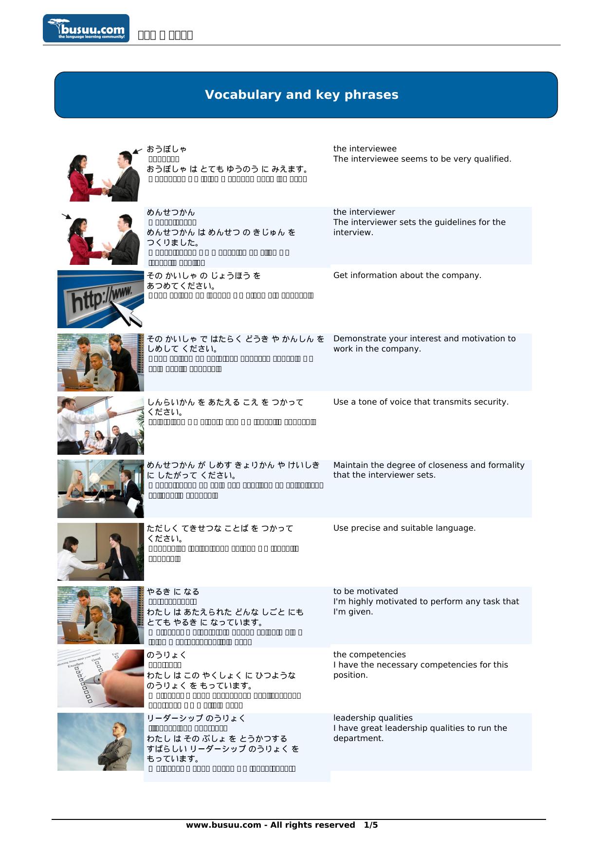 The job interview by busuu.com
