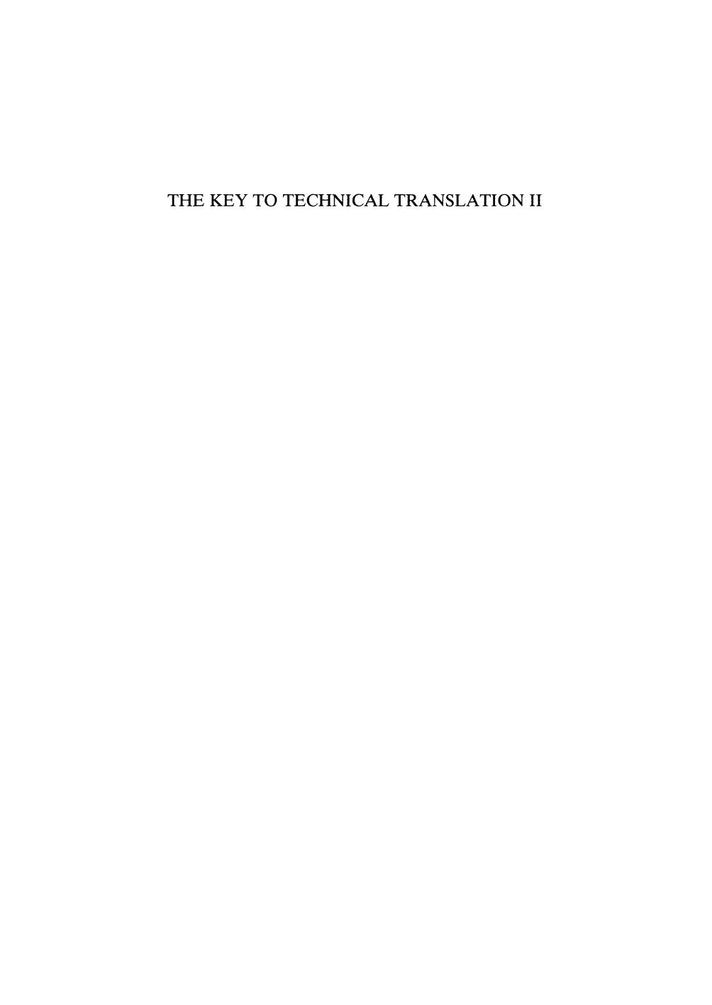 The key to technical translation. / Vol.2, Terminology/lexicography by Michael Hann
