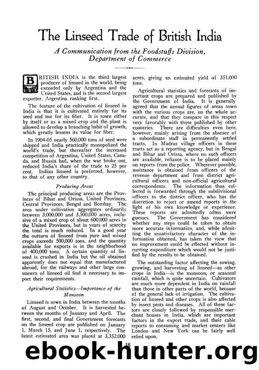 The linseed trade of British India by Unknown