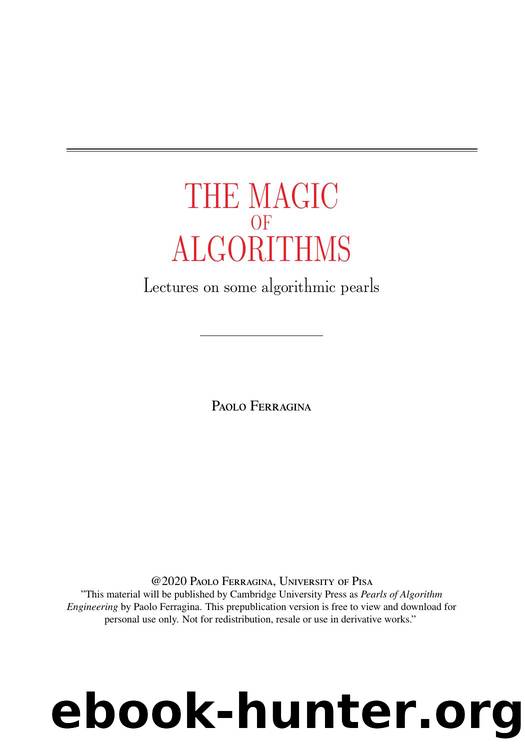 The magic of algorithms! Lectures on some algorithmic pearls by Ferragina P