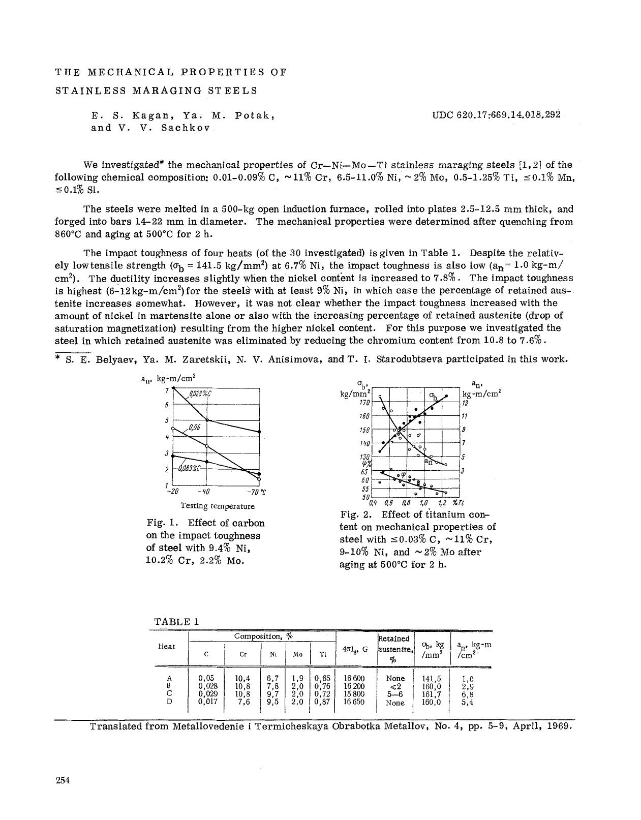 The mechanical properties of stainless maraging steels by Unknown