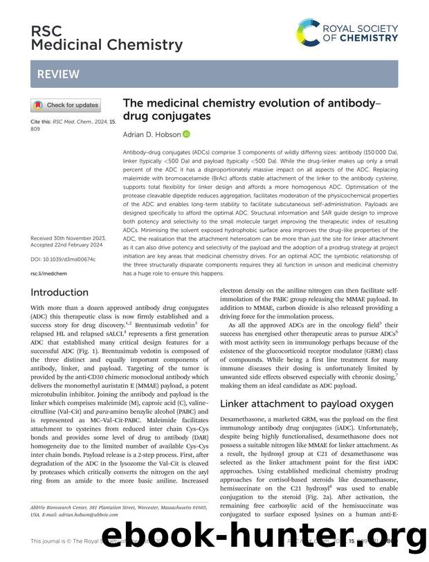 The medicinal chemistry evolution of antibodyâdrug conjugates by Adrian D. Hobson