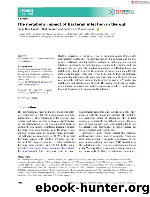 The metabolic impact of bacterial infection in the gut by Unknown