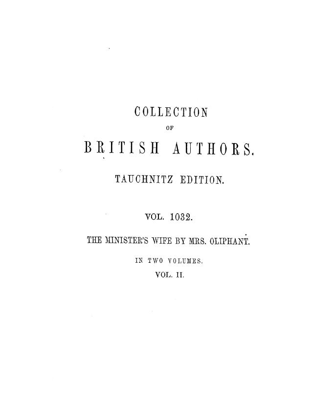 The minister's wife in 2 vol. vol. 2 by 1869