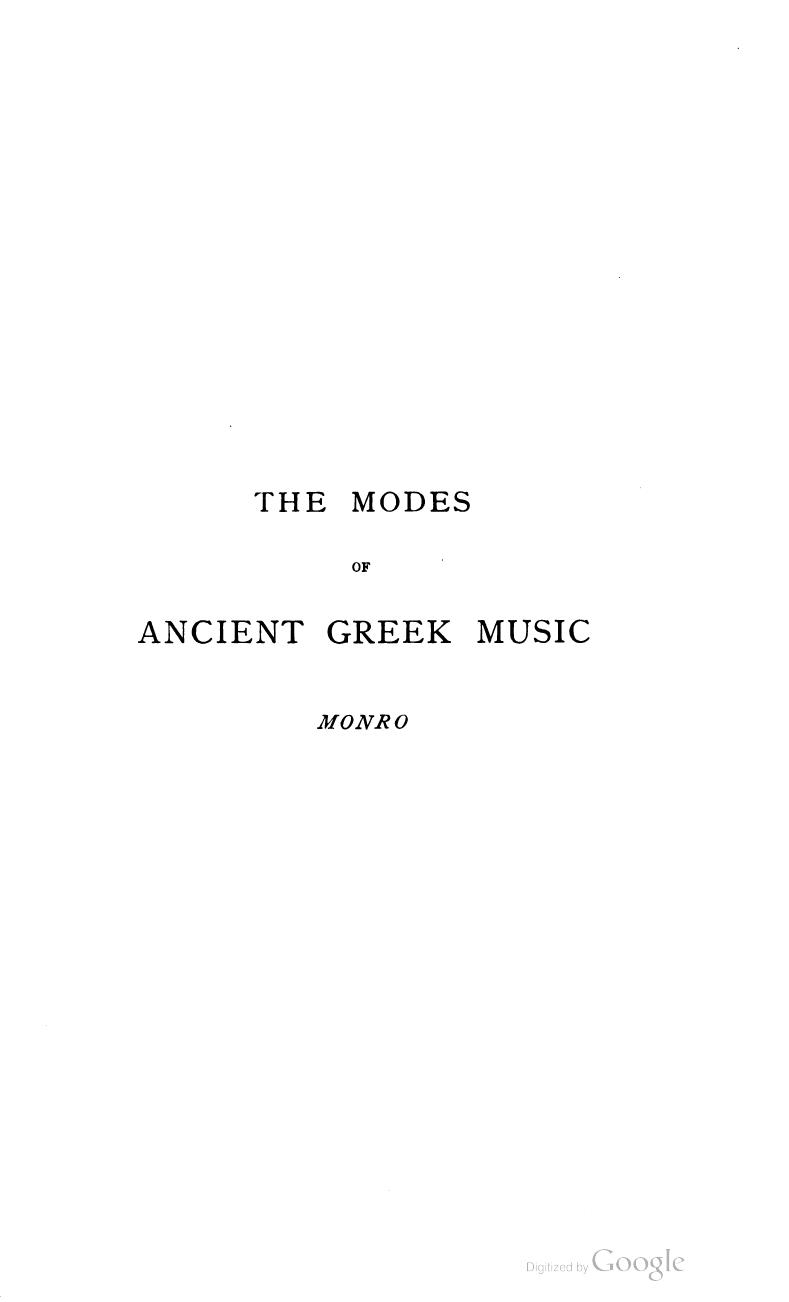 The modes of ancient Greek music by David Binning Monro