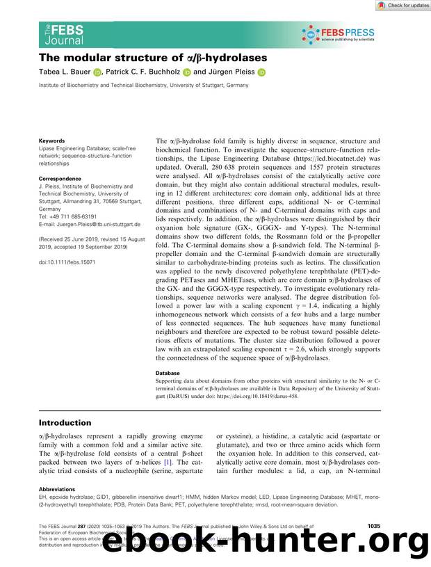 The modular structure of Î±Î²âhydrolases by Unknown
