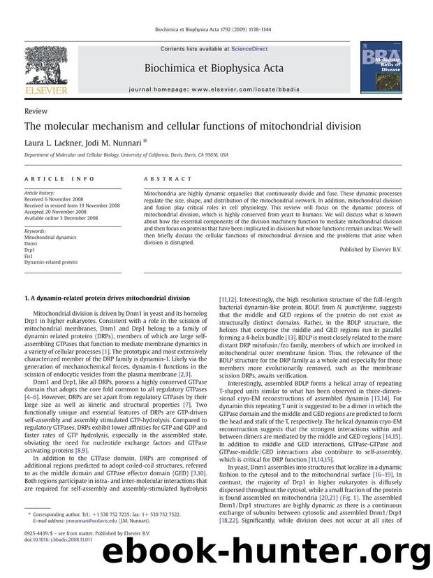 The molecular mechanism and cellular functions of mitochondrial division by Laura L. Lackner; Jodi M. Nunnari