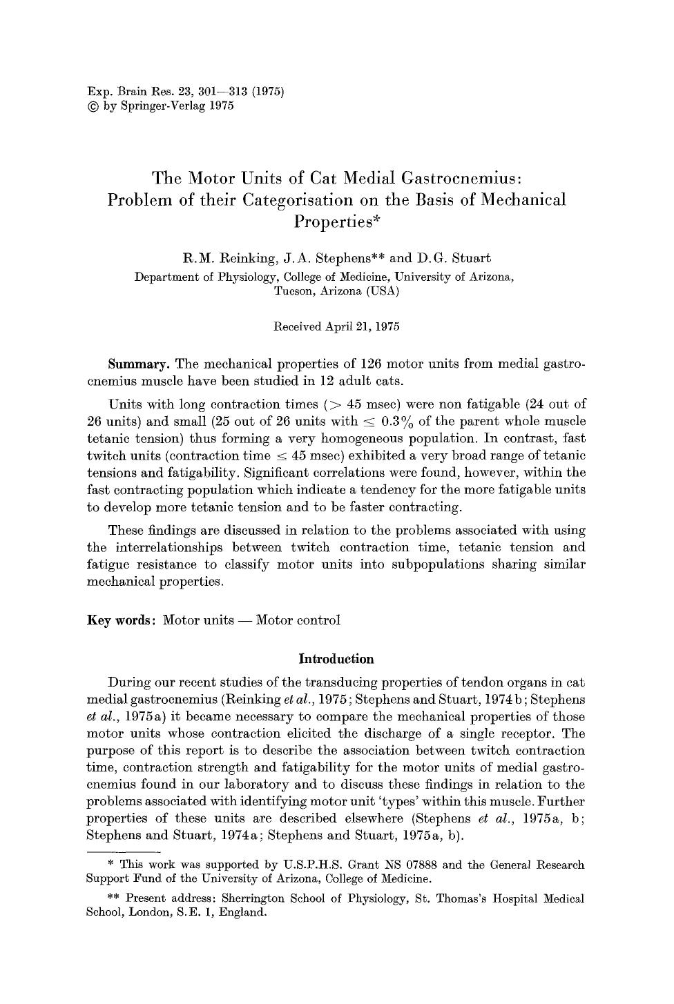 The motor units of cat medial gastrocnemius: Problem of their categorisation on the basis of mechanical properties by Unknown