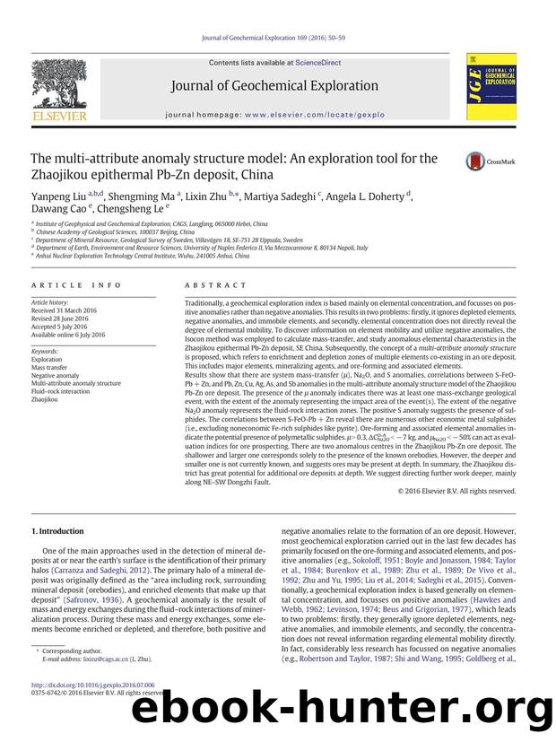 The multi-attribute anomaly structure model: An exploration tool for the Zhaojikou epithermal Pb-Zn deposit, China by unknow