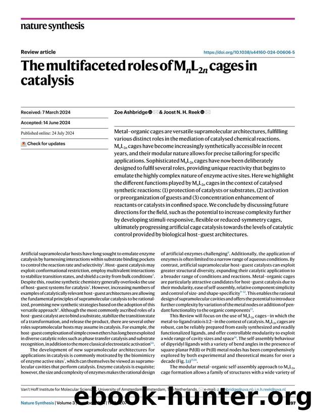 The multifaceted roles of MnL2n cages in catalysis by Zoe Ashbridge & Joost N. H. Reek