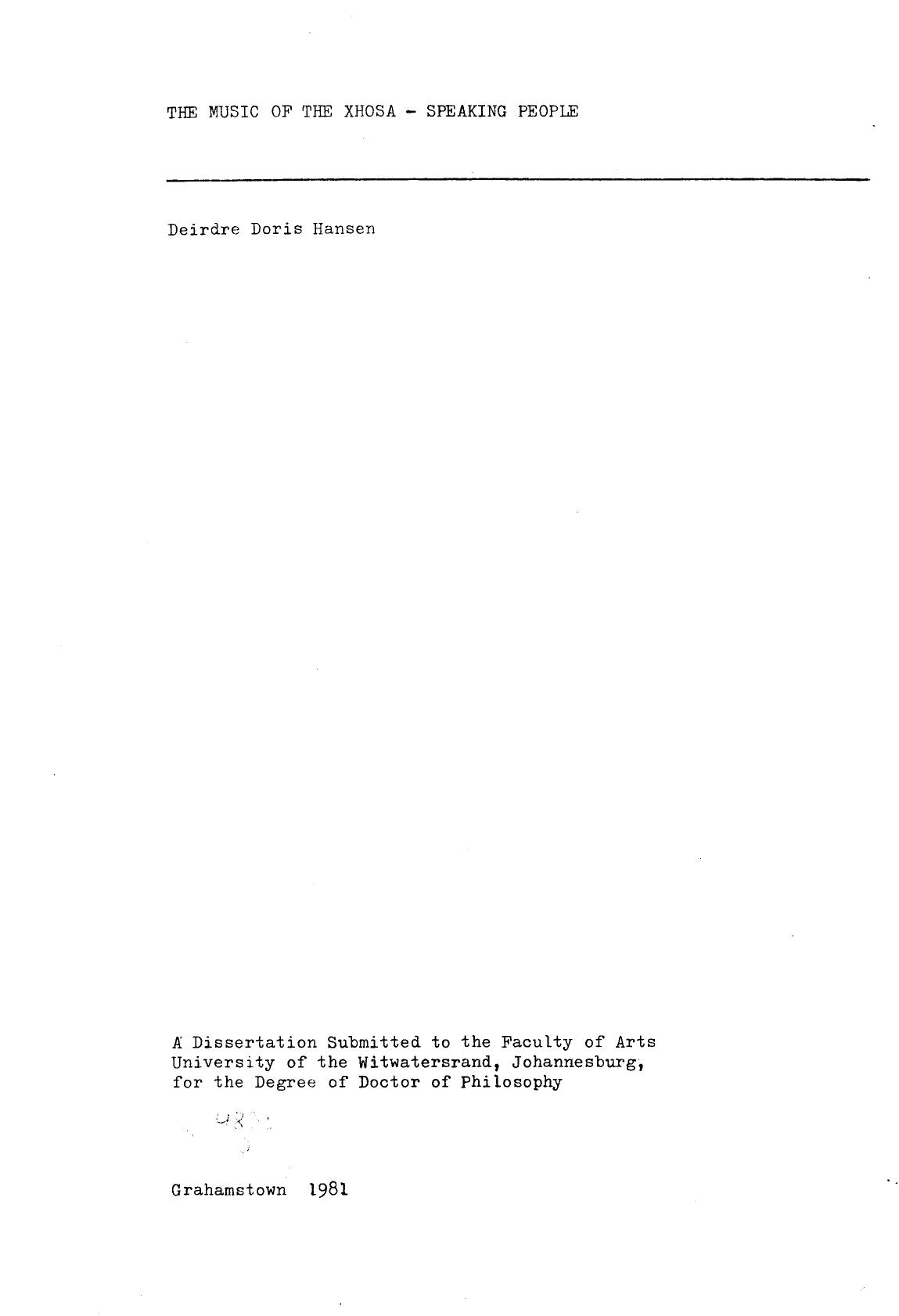 The music of the Xhosa - speaking people by Deirdre Doris Hansen