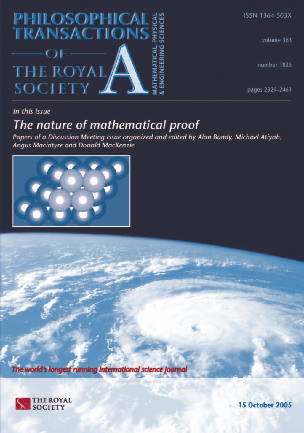 The nature of mathematical proof by Bundy A. Atiyah M. Macintyre A. MacKenzie D. eds