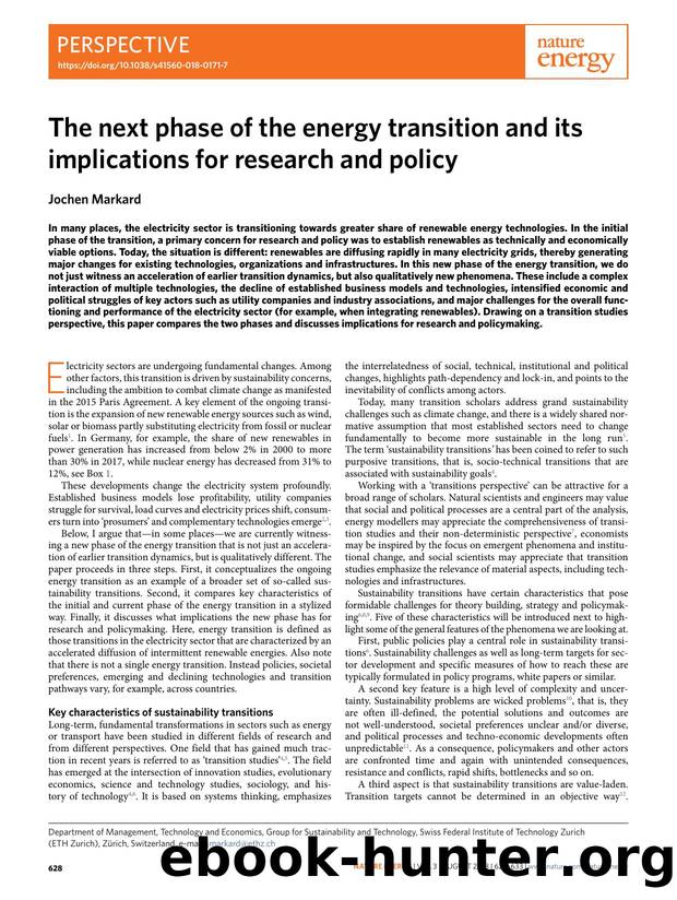 The next phase of the energy transition and its implications for research and policy by Jochen Markard