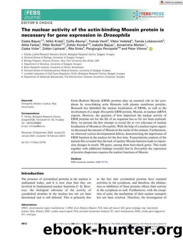 The nuclear activity of the actinâbinding Moesin protein is necessary for gene expression in Drosophila by Unknown
