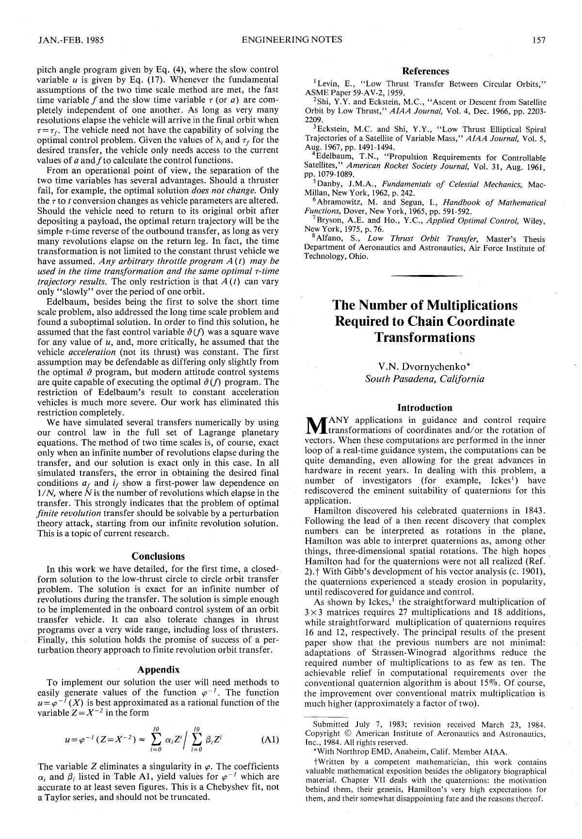 The number of multiplications required to chain coordinate transformations by Unknown