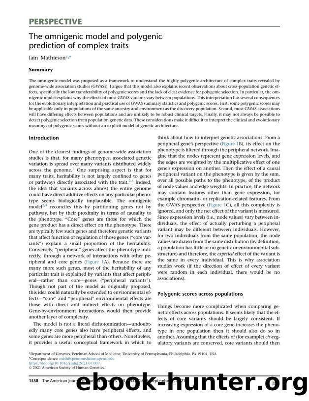 The omnigenic model and polygenic prediction of complex traits by Iain Mathieson