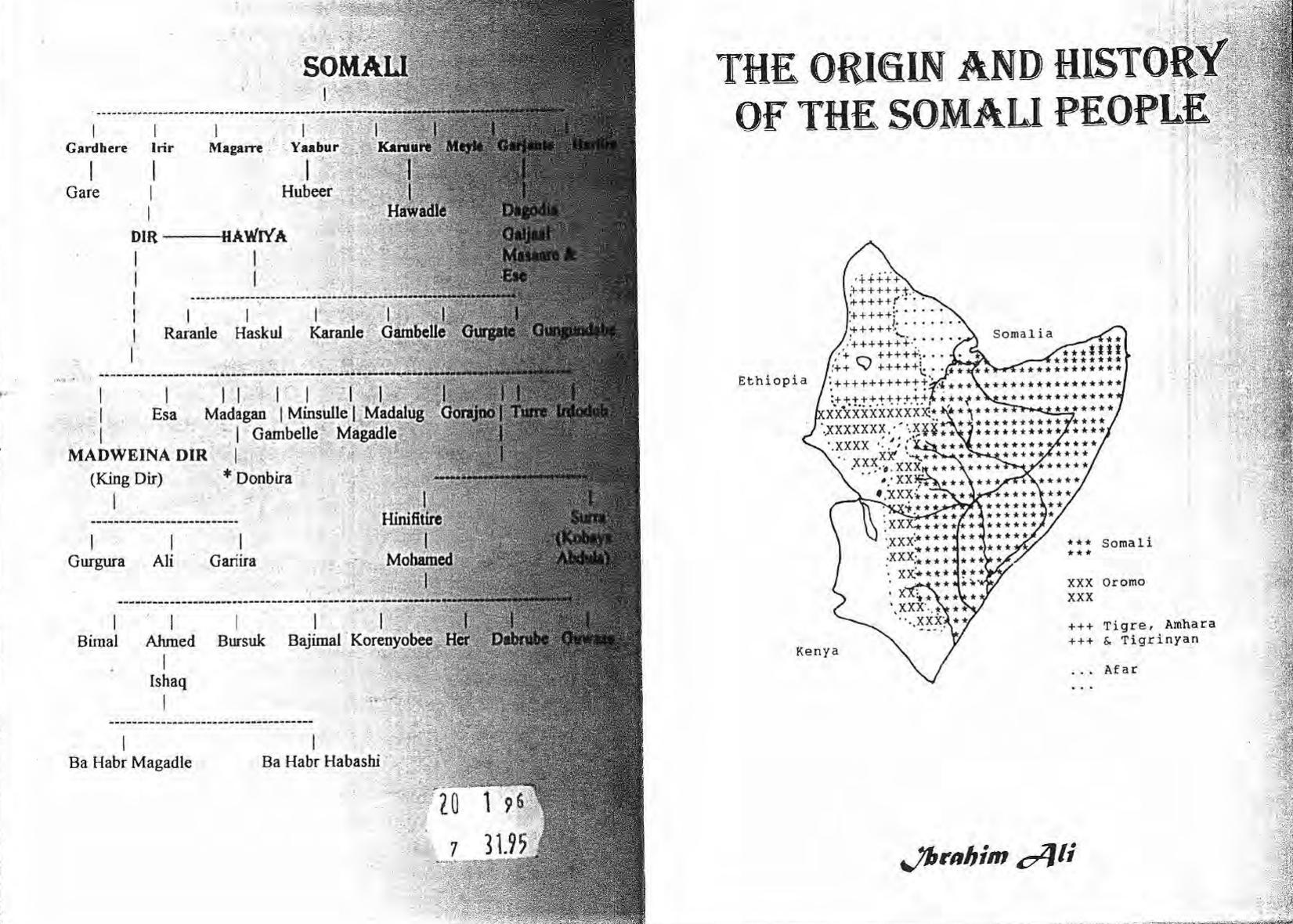 The origin and history of the Somali people by Ibrahim Ali