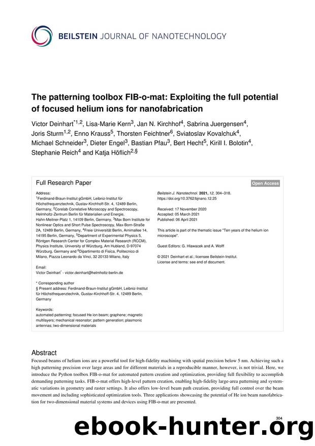 The patterning toolbox FIB-o-mat: Exploiting the full potential of focused helium ions for nanofabrication by unknow