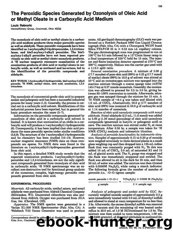 The peroxidic species generated by ozonolysis of oleic acid or methyl oleate in a carboxylic acid medium by Unknown