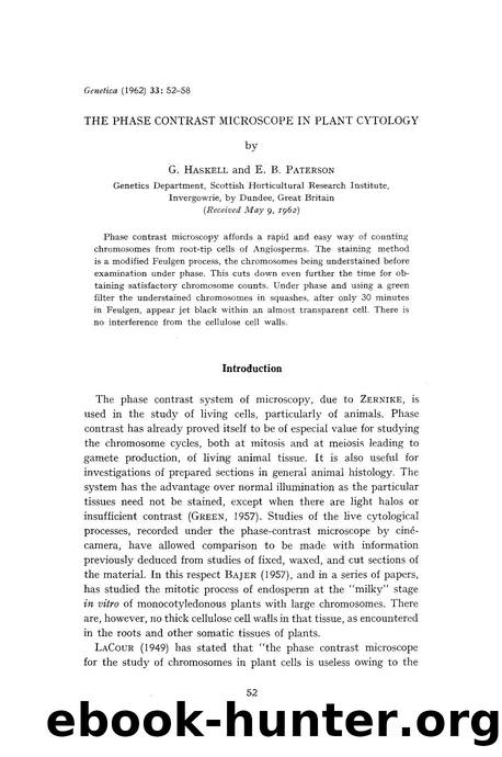 The phase contrast microscope in plant cytology by Unknown