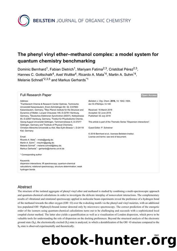 The phenyl vinyl etherâmethanol complex: a model system for quantum chemistry benchmarking by unknow