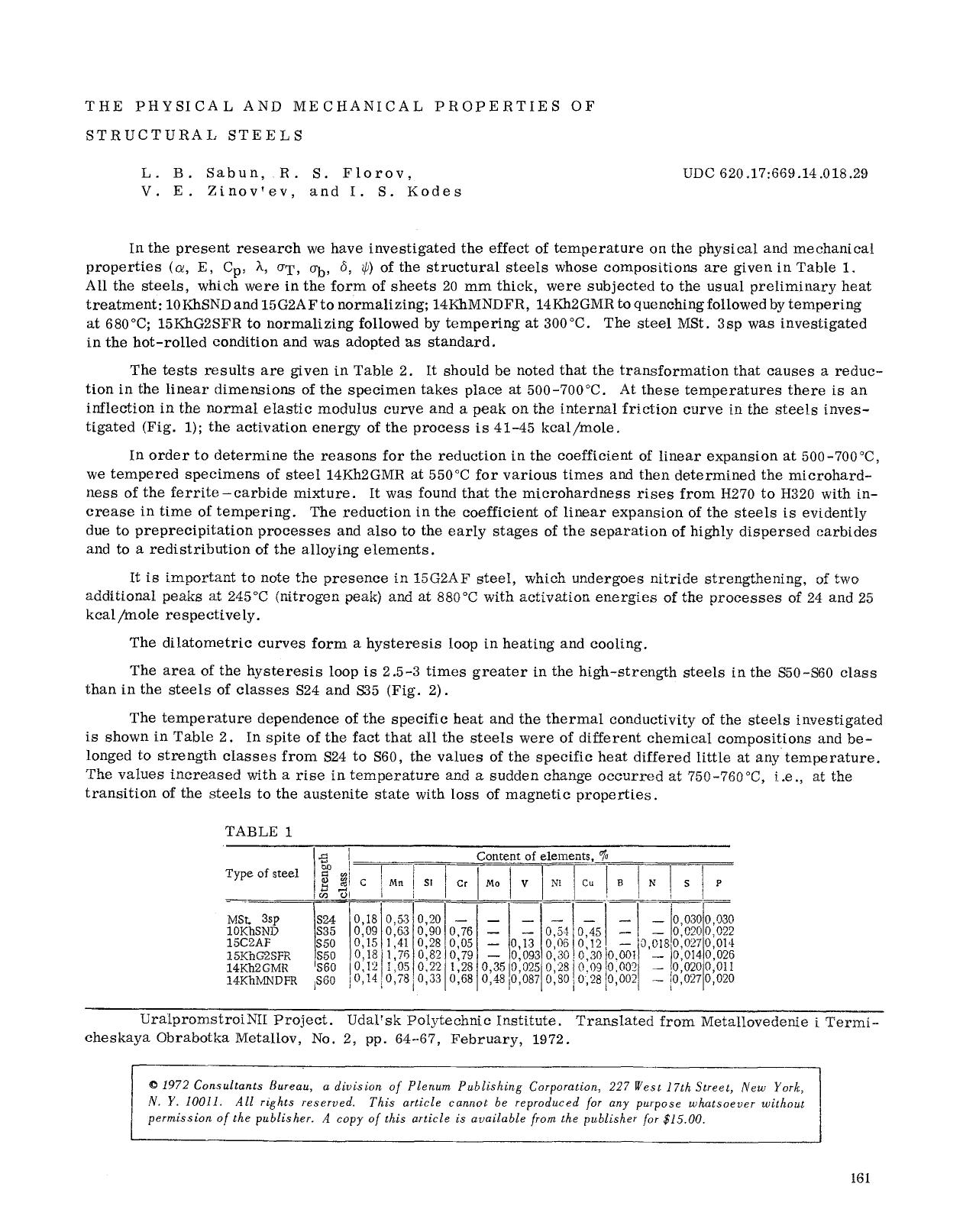The physical and mechanical properties of structural steels by Unknown