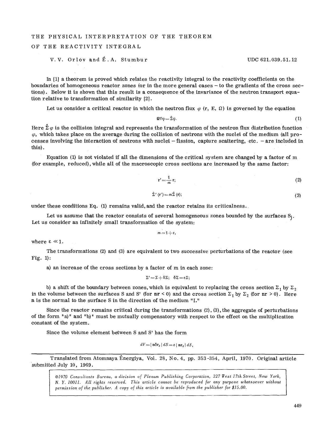 The physical interpretation of the theorem of the reactivity integral by Unknown