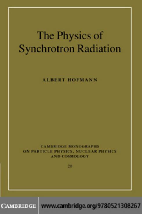 The physics of synchrotron radiation by Hofmann A