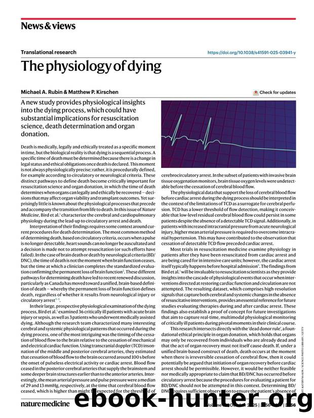 The physiology of dying by Michael A. Rubin & Matthew P. Kirschen