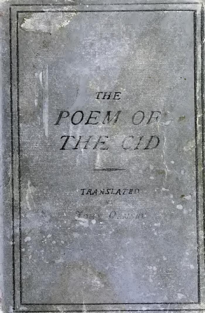 The poem of the Cid : a translation from the Spanish by Ormsby John 1829-1895