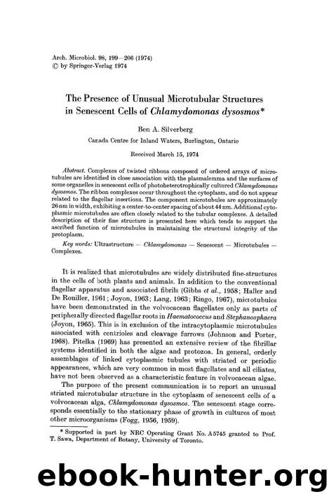 The presence of unusual microtubular structures in senescent cells of <Emphasis Type="Italic">Chlamydomonas dysosmos<Emphasis> by Unknown