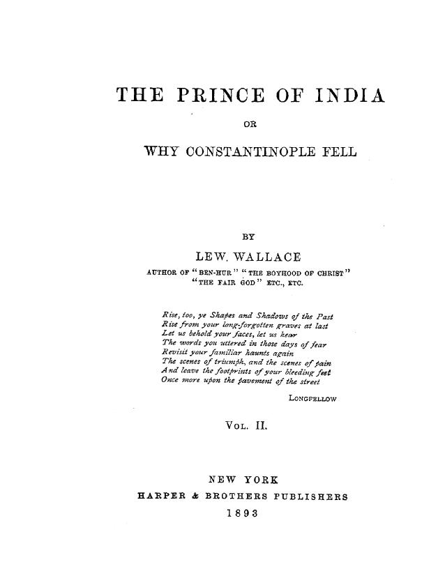 The prince of india, or why constantinople fell. vol. 2 by 1893