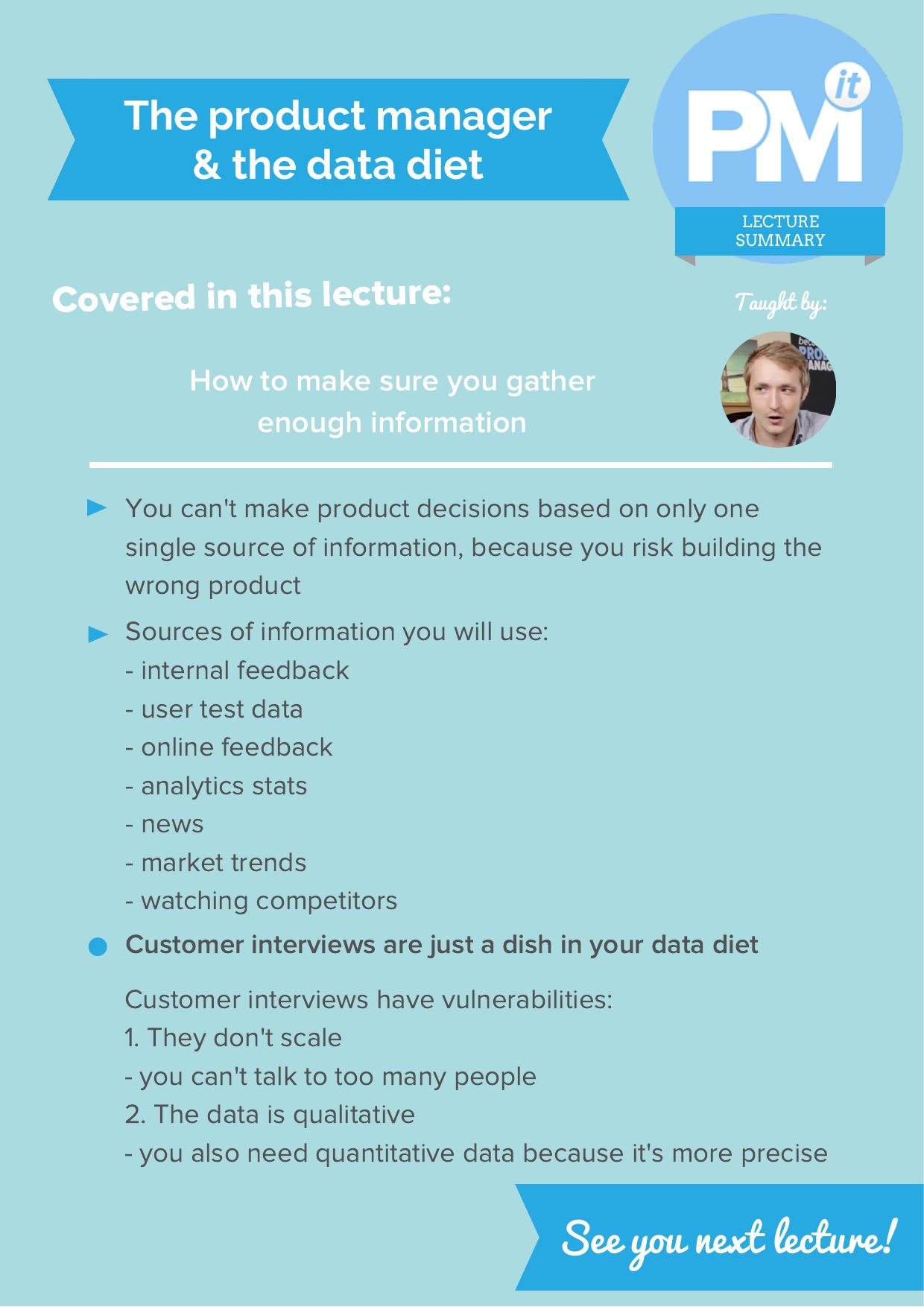 The product manager & the data diet by evan181