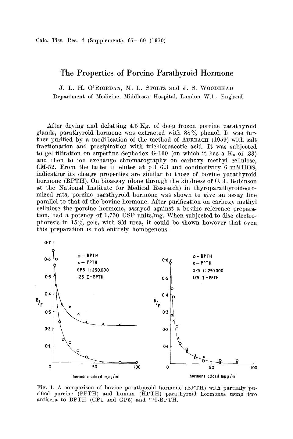 The properties of porcine parathyroid hormone by Unknown
