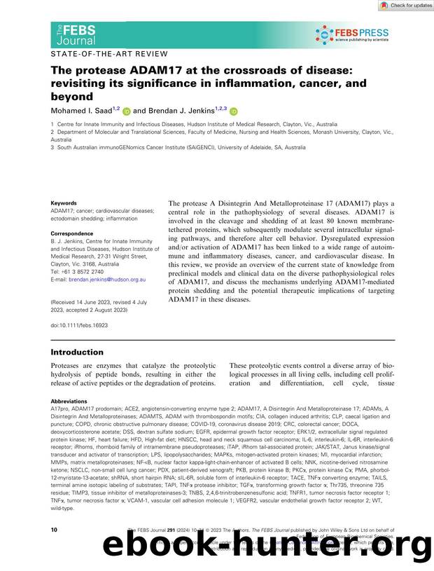 The protease ADAM17 at the crossroads of disease: revisiting its significance in inflammation, cancer, and beyond by Unknown